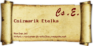 Csizmarik Etelka névjegykártya